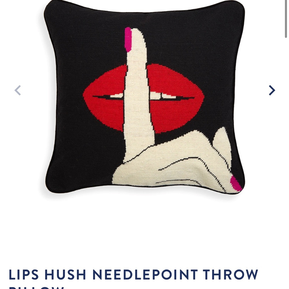Jonathan Adler Lips Hush Throw Pillow